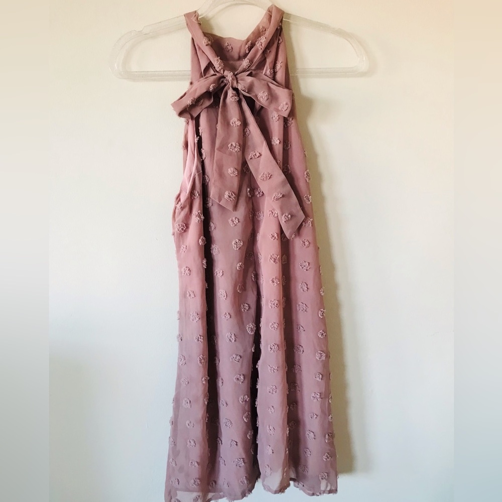 Dainty Pink Bow Back Dress Size M NWOT